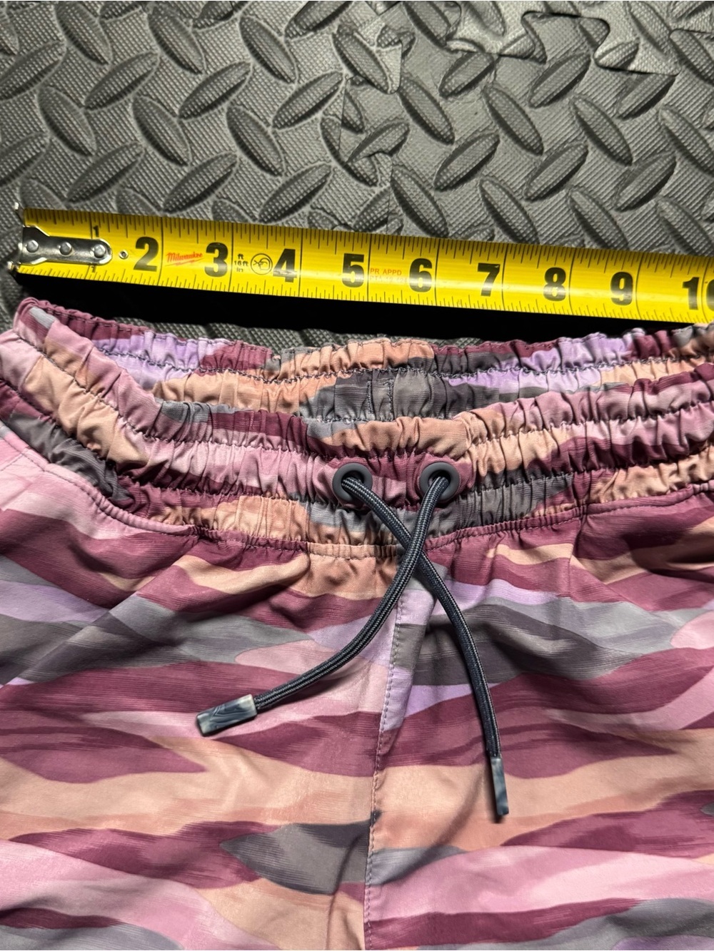 Athleta Girl Athletic Running Shorts Pink Purple Abstract Print Size Large 12 - Picture 10 of 11